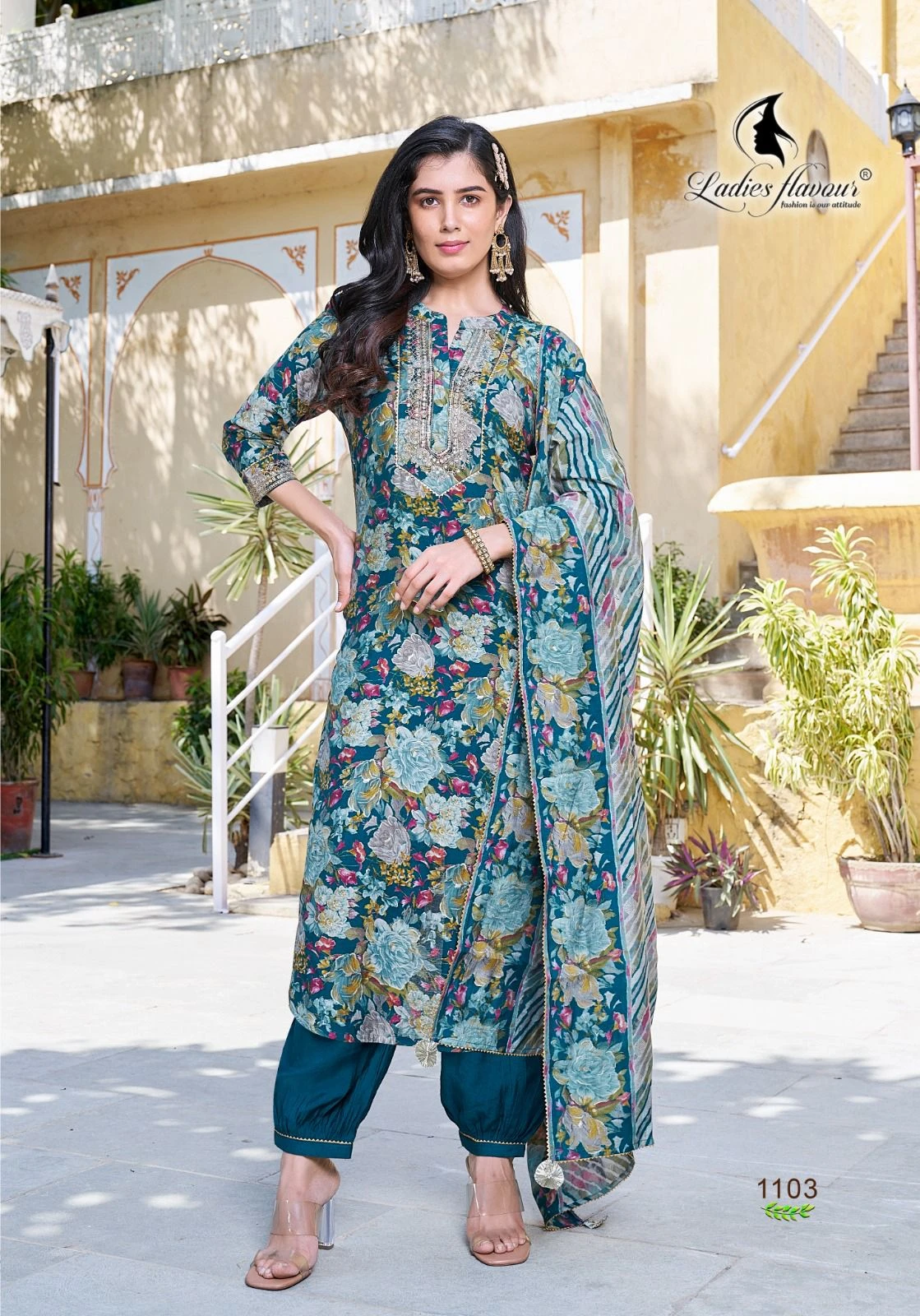 Ladies Flavour Saachi Modal Chanderi Print Readymade Salwar Suit Wholesale Catalog — Wholesale Salwar Suits, MPA wholesale from Surat - Gallery Image 3